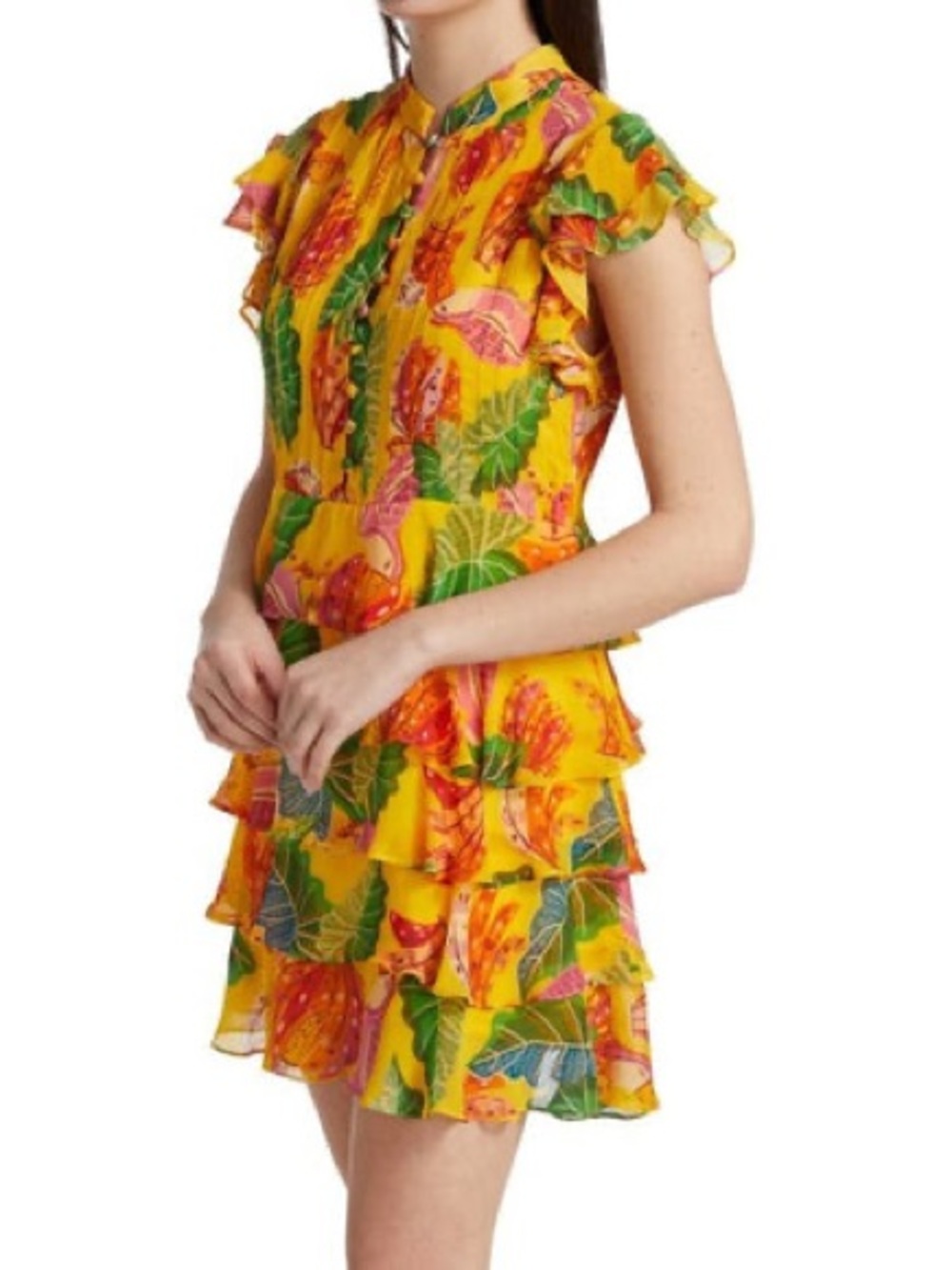 Farm Rio Beaks & Bananas Ruffle Mini Dress NEW - Picture 6 of 12